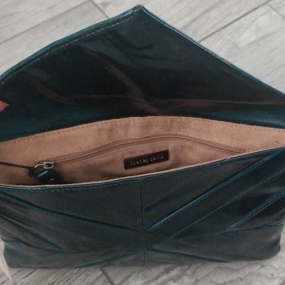 Dark Teal Charles David Clutch - Picture 2 of 3